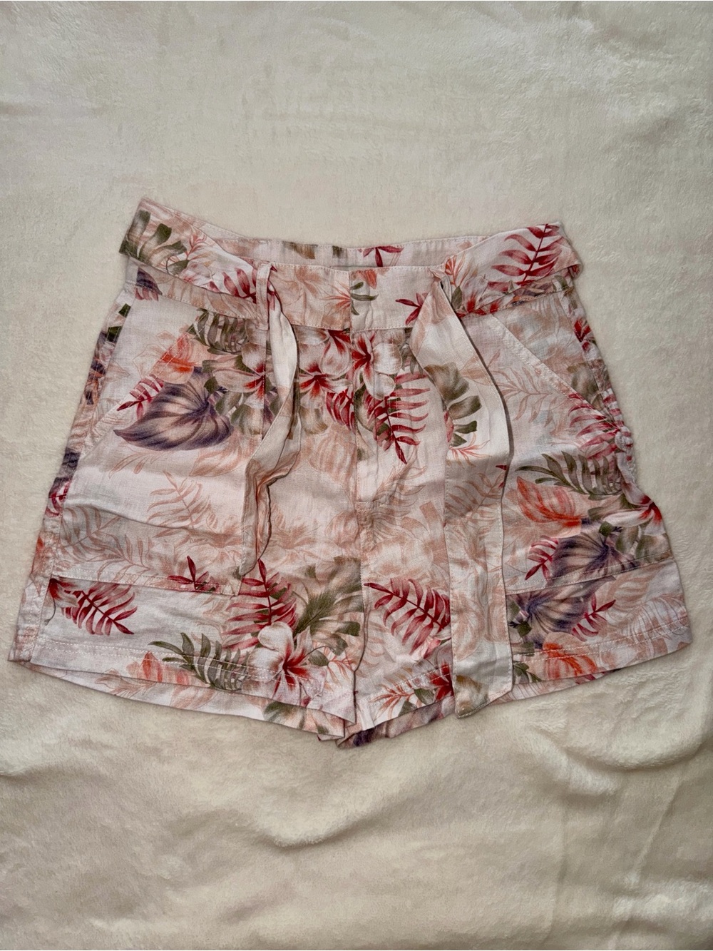 Guess Floral Tie-Waist Shorts - Pink Multi